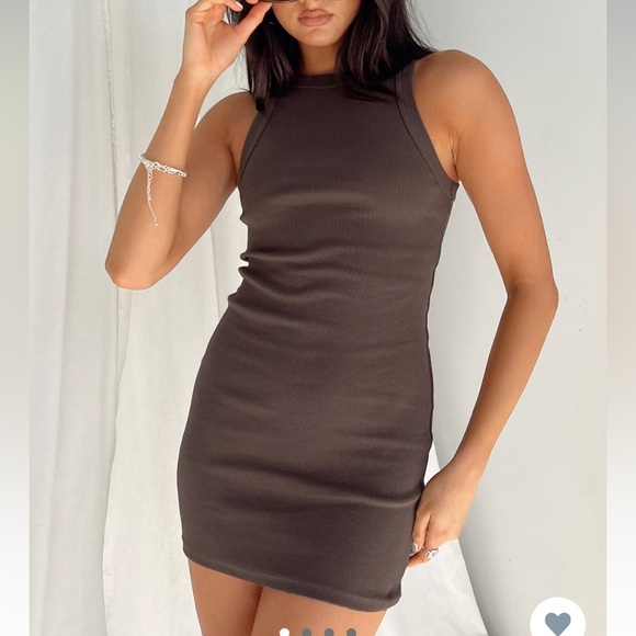 Princess Polly Basic Brown Dress - Picture 1 of 4